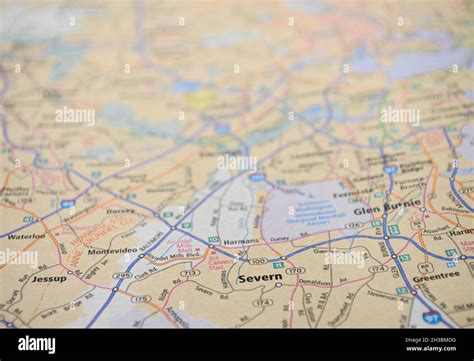 Map of the city of Severn, MD Stock Photo - Alamy