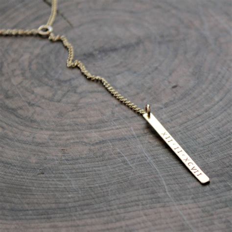 Personalized Gold Bar Y Necklace, Coordinates Necklace - Yaya Necklace ...