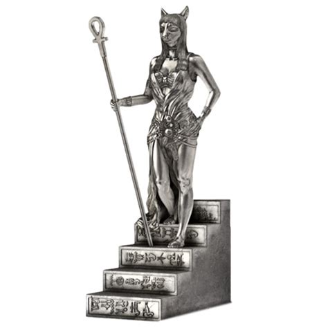 11 oz Silver Antique Finish Bastet Statues (New, Box + CoA) - Silver.com™