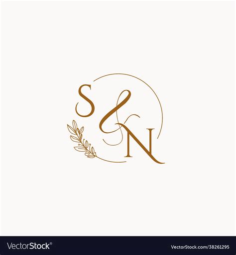 Sn initial wedding monogram logo Royalty Free Vector Image