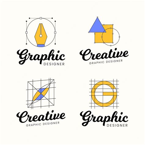 Premium Vector | Flat graphic designer logo collection