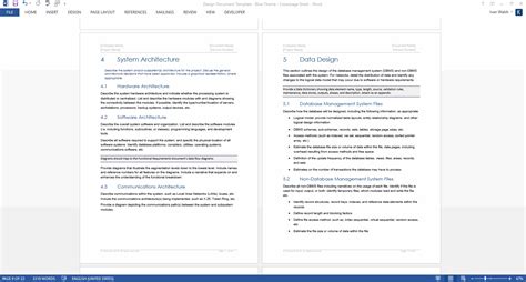 Design Document Template (MS Office) – Templates, Forms, Checklists for MS Office and Apple iWork