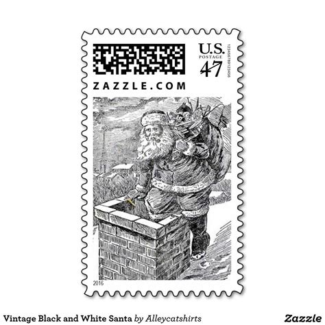 Vintage Black and White Santa Postage Stamp | Christmas angels, Usa ...