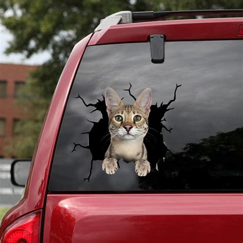 Savannah Cat Emoji Custom Car Stickers Cute - Plangraphics