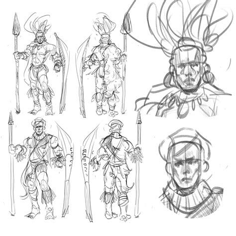 ArtStation - zulu warrior sketch concept art jezreel dequina zamciart