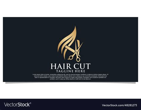 Hair cut logo design with creative concept for Vector Image