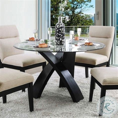 Jasmin Black Round Dining Table from Furniture of America | Coleman ...