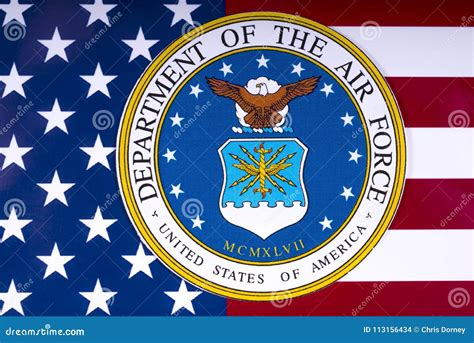 Department of the Air Force and the US Flag Editorial Stock Image ...