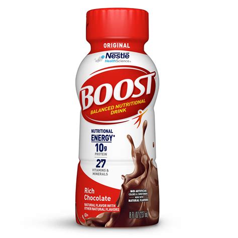 BOOST Original Nutritional Drinks, Rich Chocolate, 8 Fl Oz Bottles ...