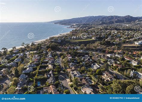 Aerial Los Angeles Ocean View Neighborhood Stock Photo - Image of homes ...