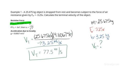 How to Calculate the Terminal Velocity of a Moving Object Subject to a ...