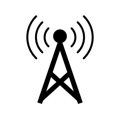 Simple communication tower silhouette icon. Cellular radio base station. Vector. 26530620 Vector ...