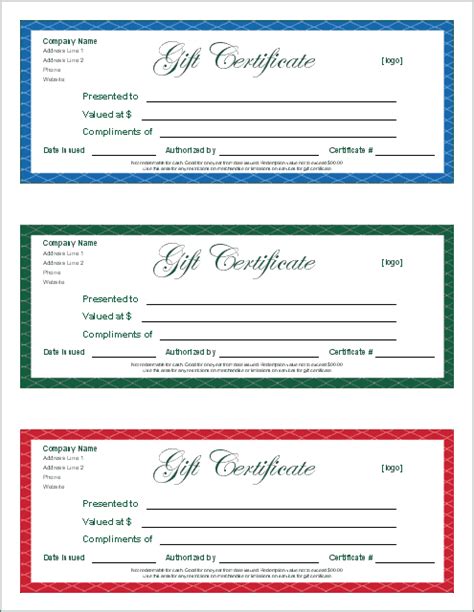 Free Gift Certificate Template and Tracking Log