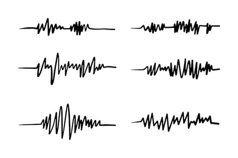 Premium Vector | Doodle graphs of heartbeats volcanoes and earthquakes