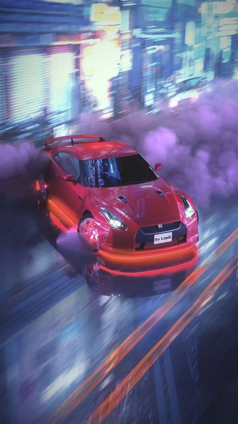 Nissan GTR Drifting - iPhone Wallpapers