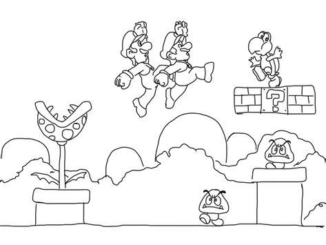 Super Mario Brothers Characters Coloring Page | イラスト | Pinterest | イラスト