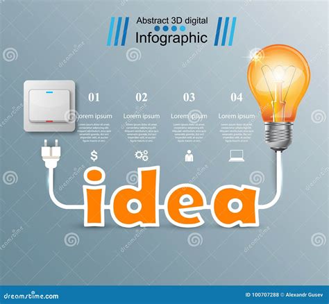 Bulb, Light, Switch, on, Off, Idea Infographic Stock Vector ...