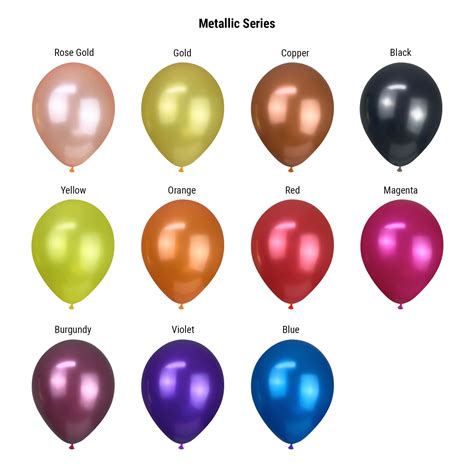 12" Metallic Helium Latex Balloons. Customisable, 10+ Colours.