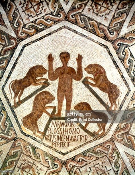 Daniel in the lions' den, Roman mosaic, 5th century. According to the... News Photo - Getty Images