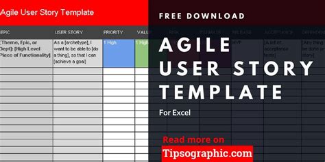 FREE DOWNLOAD > Agile User Story Template for Excel, Free Download