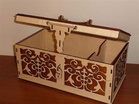 Laser Cut Wooden Box with Lid and Lock Free Vector cdr Download - 3axis.co