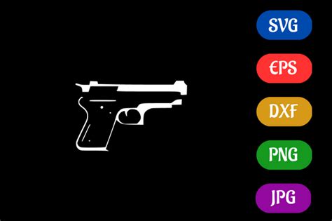 Gun | Black and White Logo Vector Art Graphic by Creative Oasis · Creative Fabrica