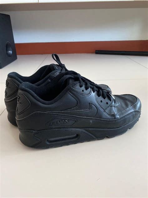 Nike Air Max 90 Triple Black Leather, Men's Fashion, Footwear, Sneakers on Carousell