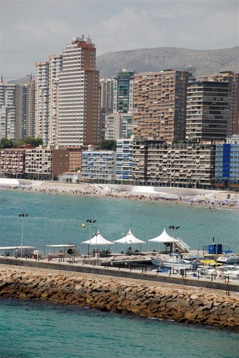 Skyline Benidorm stock image. Image of water, sand, mediterranean ...