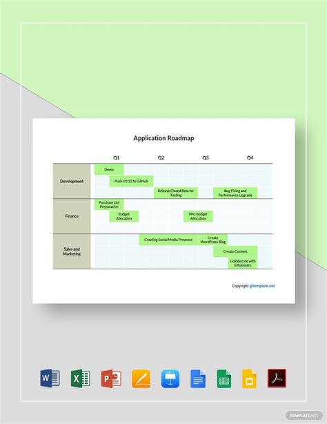 Simple Application Roadmap Template - Google Docs, Google Sheets ...