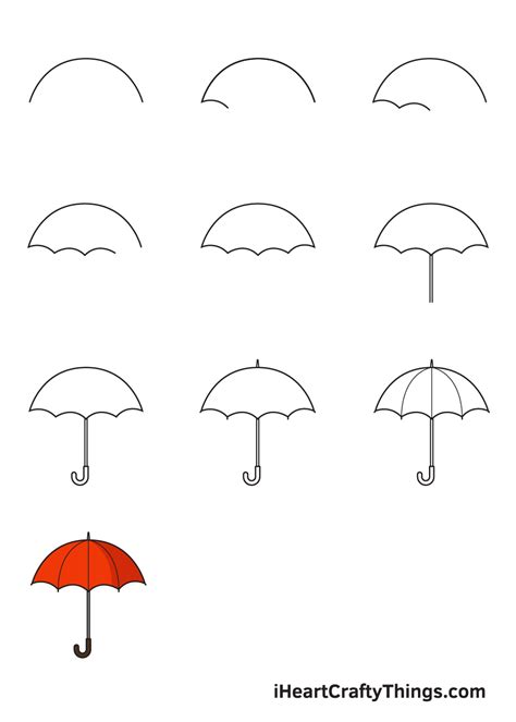 Umbrella Drawing - How To Draw An Umbrella Step By Step