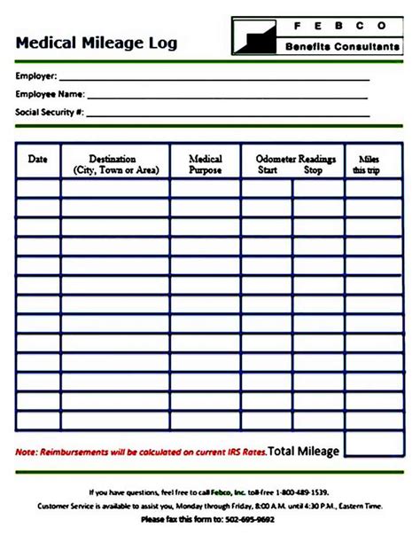 Mileage Log Template Sample | Mous Syusa