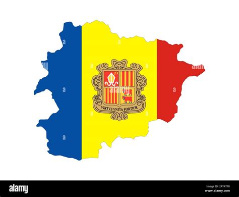 andorra flag map Stock Photo - Alamy