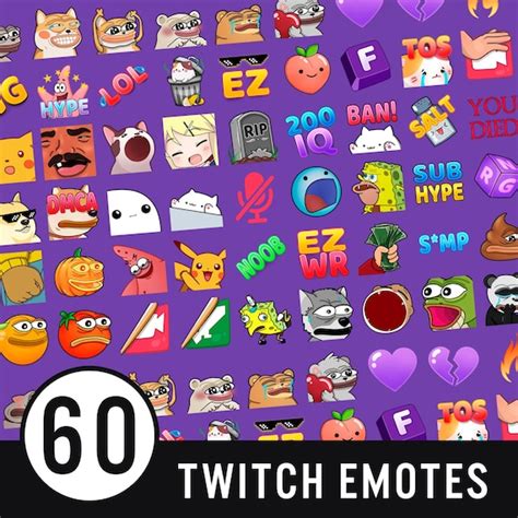 60 Cute Twitch Emotes Ultimate Pack 01 / Emotes for Streamers | Etsy