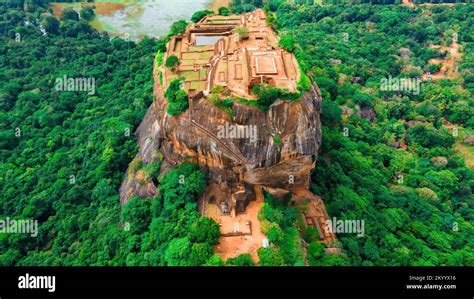 Aerial View of Sri Lanka's Famous Sigiriya Rock and Pidurangala Stock ...