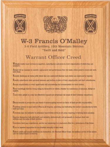 Military "Creed" Plaques and Frames