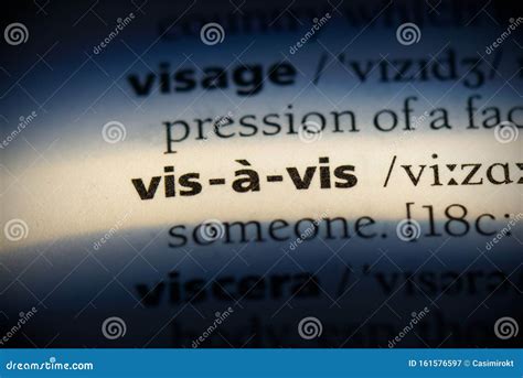 Vis a vis stock image. Image of definition, focus, meaning - 161576597