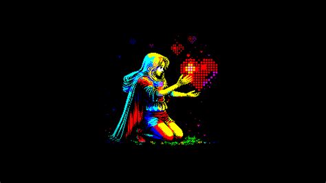 Girl With Big Heart Pixel Art 4k Wallpaper,HD Artist Wallpapers,4k ...