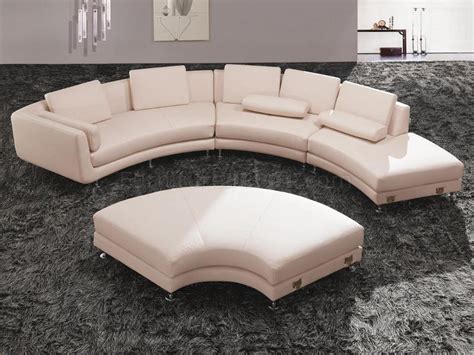 A94 4PC Sectional Sofa Set w/Ottoman in White Bonded Leather