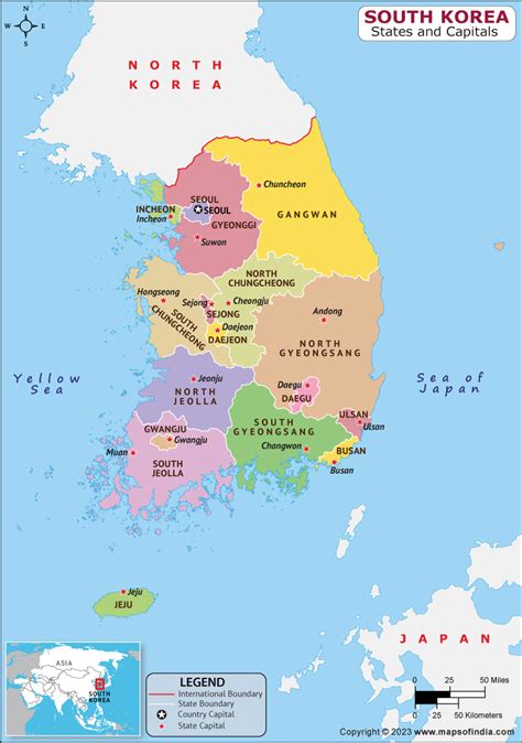 World Map Showing South Korea