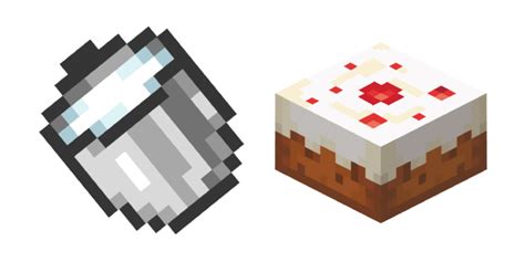 Minecraft Milk Bucket and Cake cursor – Custom Cursor