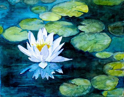 Acrilici Water Lilies Painting, Lotus Painting, Lily Painting, Watercolor Flowers Paintings ...