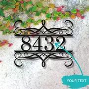 Custom Metal Name Address Sign Iron Forged House Number - Temu