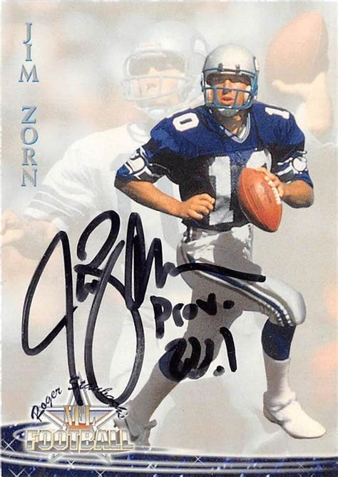 Jim Zorn autographed football card (Seattle Seahawks) 1994 Ted Williams ...