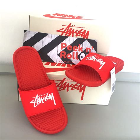 Nike Stussy Benassi Slides size 7 8 13, Men's Fashion, Footwear ...