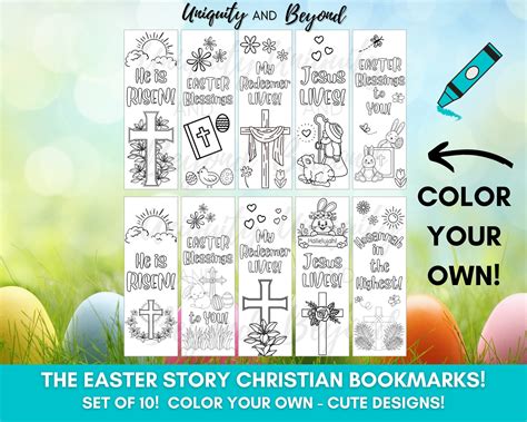 Easter Bookmarks the Easter Story He is Risen Easter Gift - Etsy