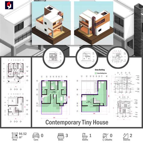 Tiny House Drawing Plans Contemporary Tiny House Plan And Architecture ...