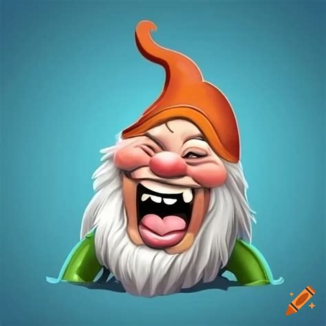 Cartoon dwarf laughing on Craiyon