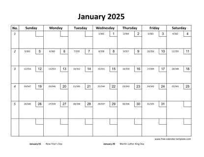 Yearly 2025 printable calendar with space for notes | Free-calendar ...