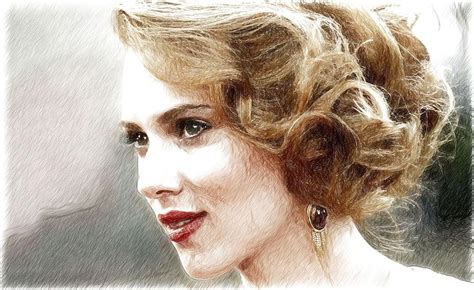 Scarlett Johansson Poster Digital Art by Lilia Kosvintseva