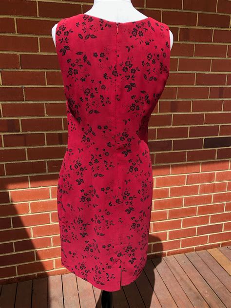 SPORTSGIRL Australian Vintage Floral Red Dress - Etsy Australia